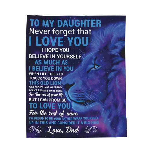 To My Daughter | Velveteen Plush Blanket