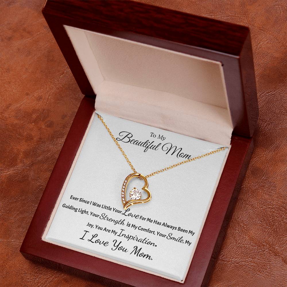 To My Beautiful Mom | I Love you - Forever Love Necklace
