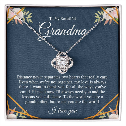To My Beautiful Grandma | I Love You - Love Knot Necklace
