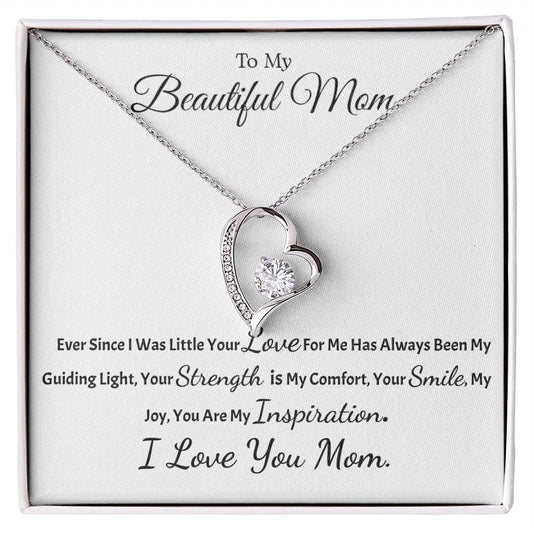 To My Beautiful Mom | I Love you - Forever Love Necklace